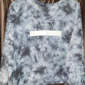 *Mighty FINE * tie Died cropped long-sleeved shirt
